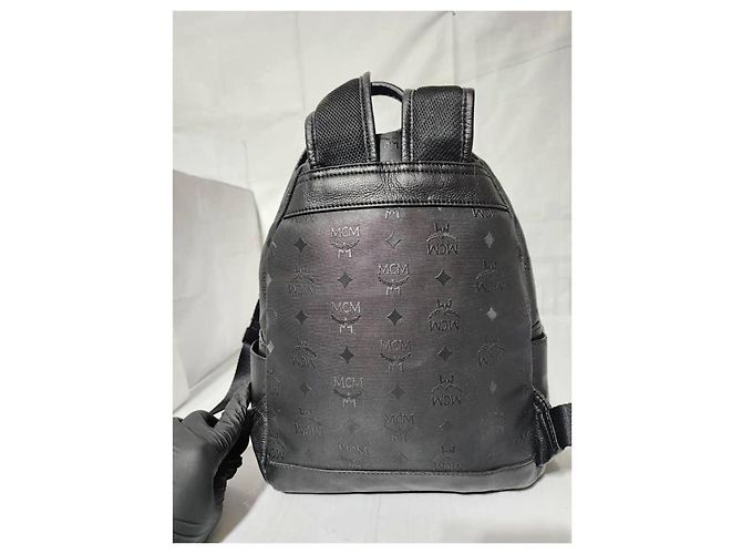 Zaino in PVC Monogram Studded MCM Nero - vista 5