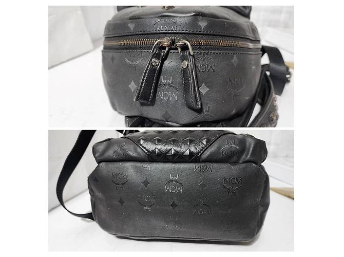 Zaino in PVC Monogram Studded MCM Nero - vista 6