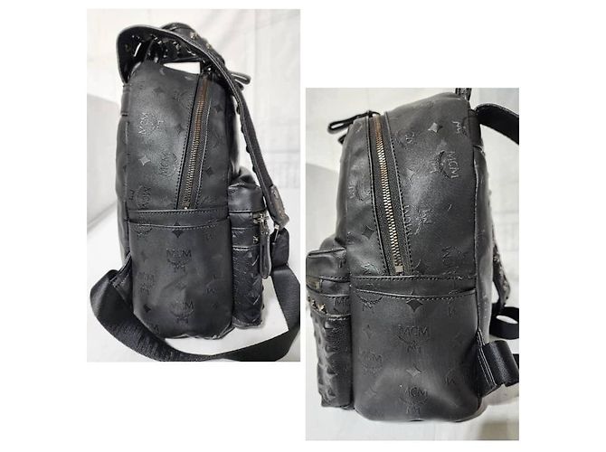 Zaino in PVC Monogram Studded MCM Nero - vista 7