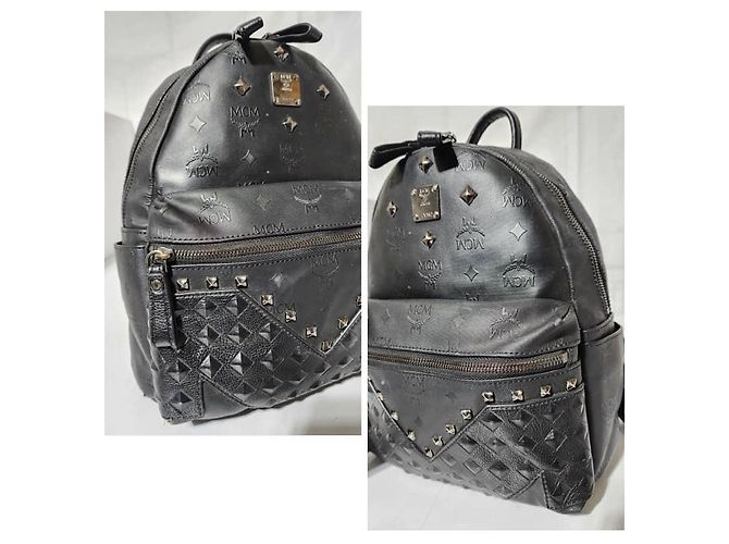 Zaino in PVC Monogram Studded MCM Nero - vista 9