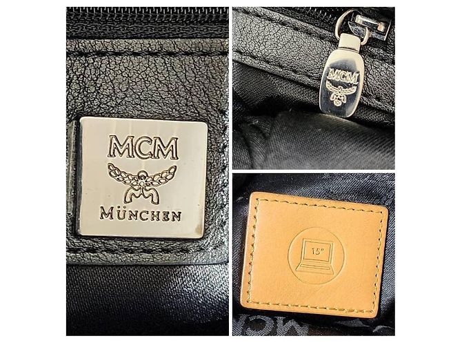 MCM Visetos Stark Leder Rucksack Schwarz/Gold - Ansicht 13