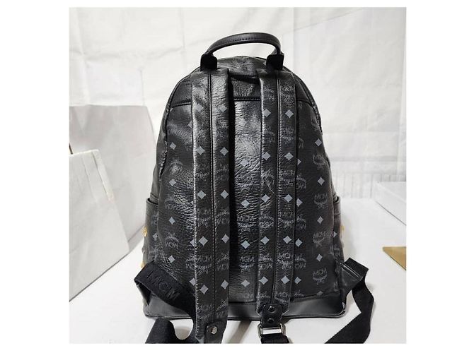 MCM Visetos Stark Leder Rucksack Schwarz/Gold - Ansicht 4