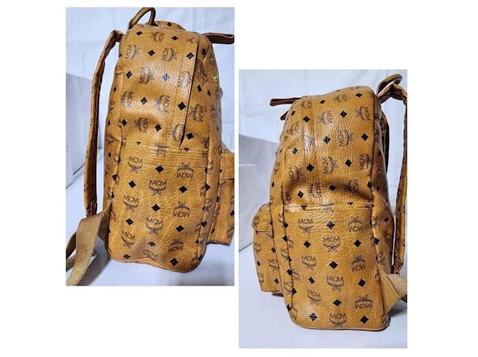 MCM Visetos Medium Sprinkle Stud Stark Backpack Cognac Coñac - vista 10
