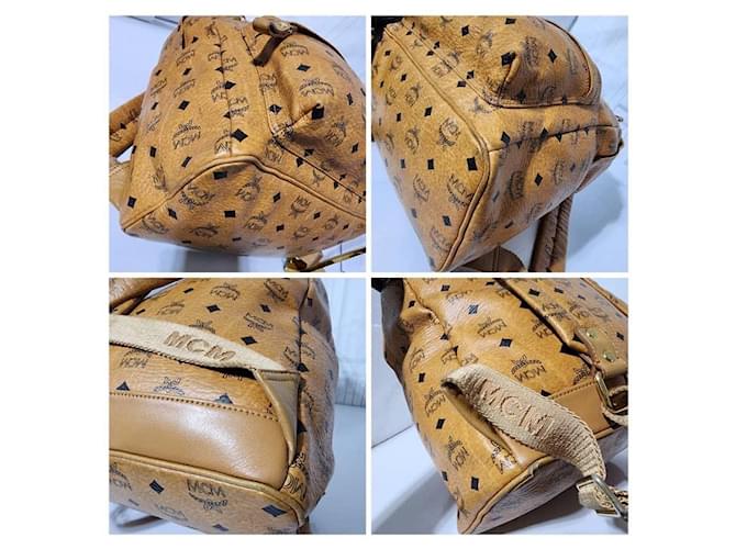 MCM Visetos Medium Sprinkle Stud Stark Backpack Cognac Coñac - vista 14