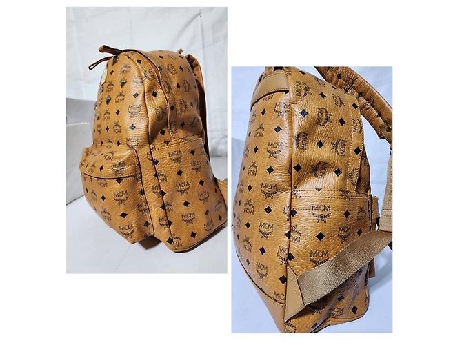 MCM Visetos Medium Sprinkle Stud Stark Backpack Cognac Coñac - vista 15