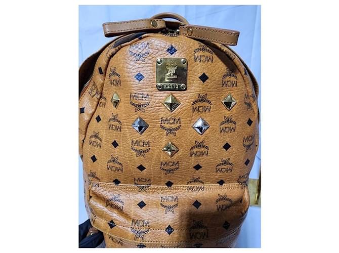 MCM Visetos Medium Sprinkle Stud Stark Backpack Cognac Coñac - vista 7