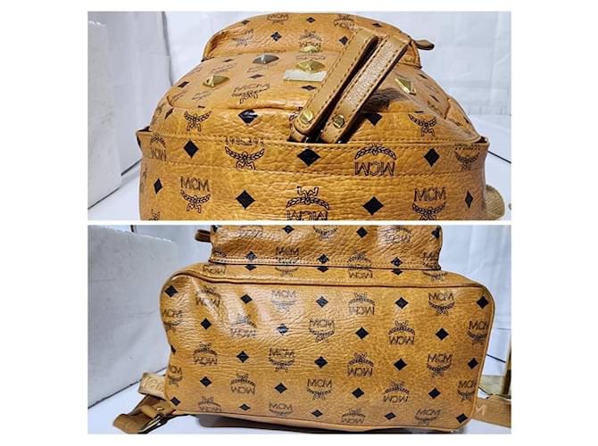 MCM Visetos Medium Sprinkle Stud Stark Backpack Cognac Coñac - vista 8