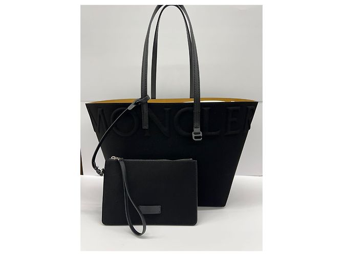 Borsa a spalla Moncler nera in lyocell Nero - vista 6