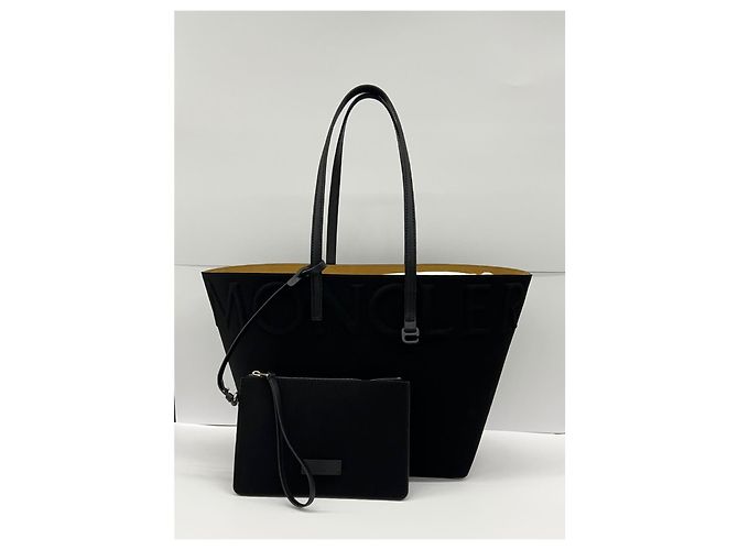 Borsa a spalla Moncler nera in lyocell Nero - vista 7