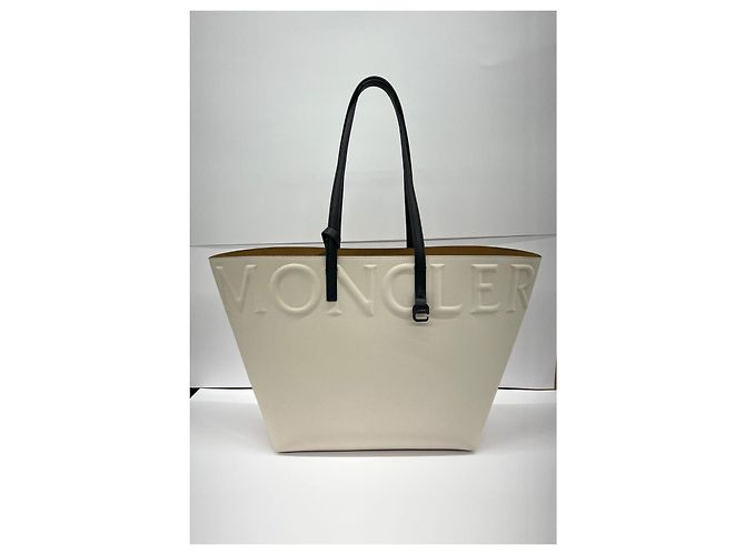 Borsa a mano Moncler bianca in lyocell Bianco - vista 10