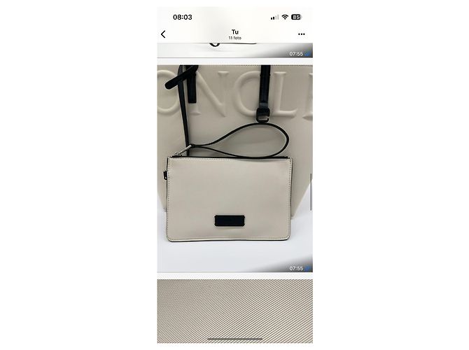 Borsa a mano Moncler bianca in lyocell Bianco - vista 2