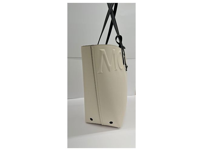 Borsa a mano Moncler bianca in lyocell Bianco - vista 4