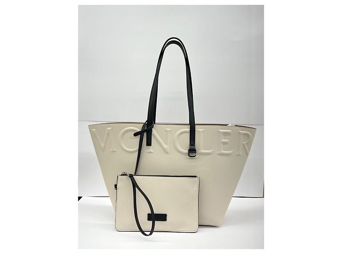 Borsa a mano Moncler bianca in lyocell Bianco - vista 8