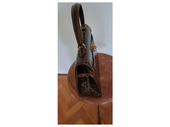 Autre Marque Borsa a mano Morabito Scala 28 in pelle di coccodrillo marrone - vista 7