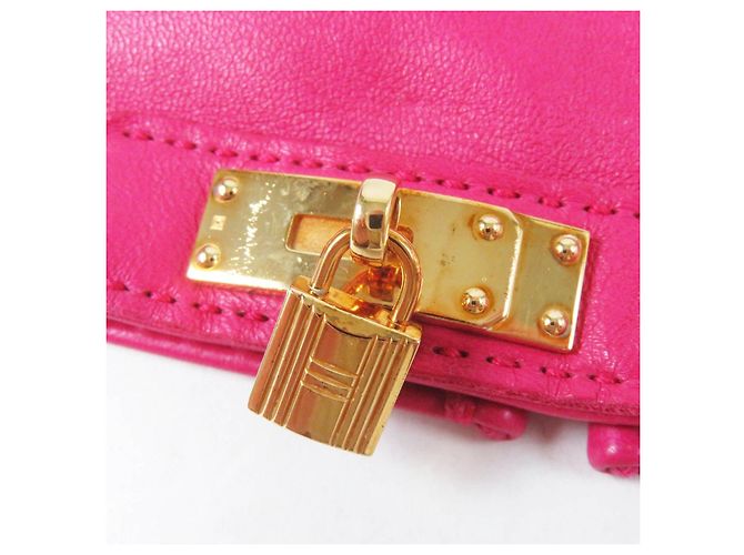 Hermès Kelly Handschuhe aus Lammleder und Kaschmir Pink - Ansicht 7