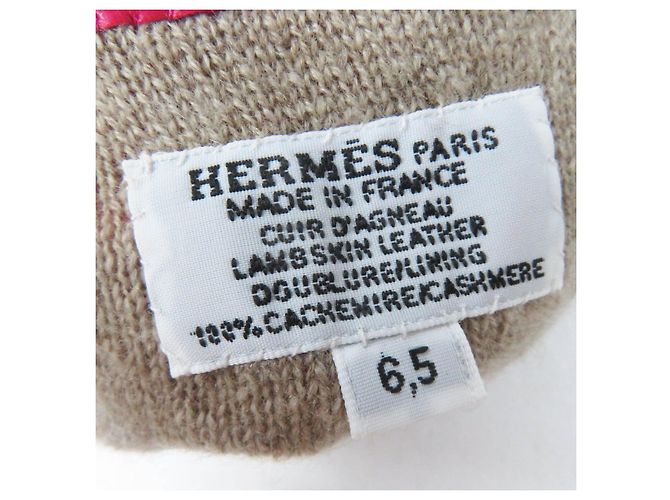Hermès Kelly Handschuhe aus Lammleder und Kaschmir Pink - Ansicht 8
