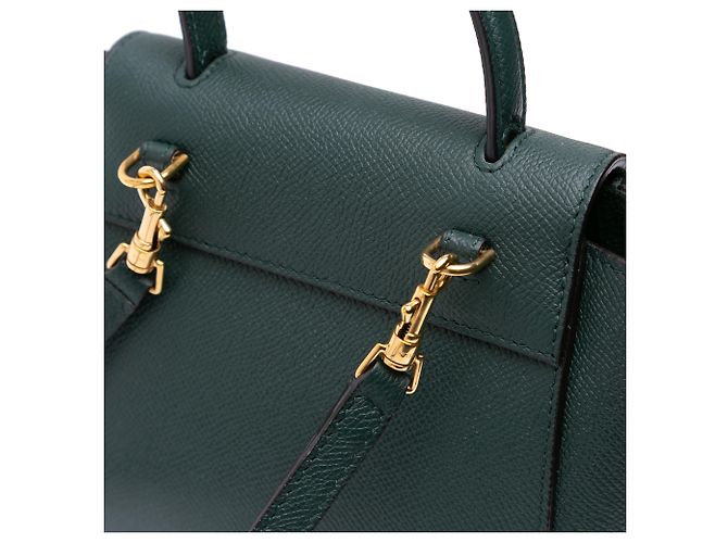 Belt Bag Céline Gürtel Tasche aus grünem genarbtem Kalbsleder Celine Pico Dunkelgrün - Ansicht 8