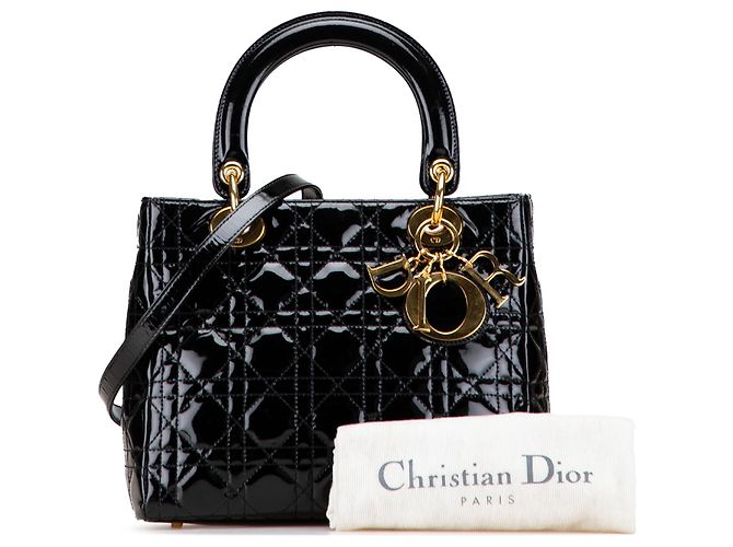 Dior Nero Medio Patente Cannage Lady Dior - vista 10