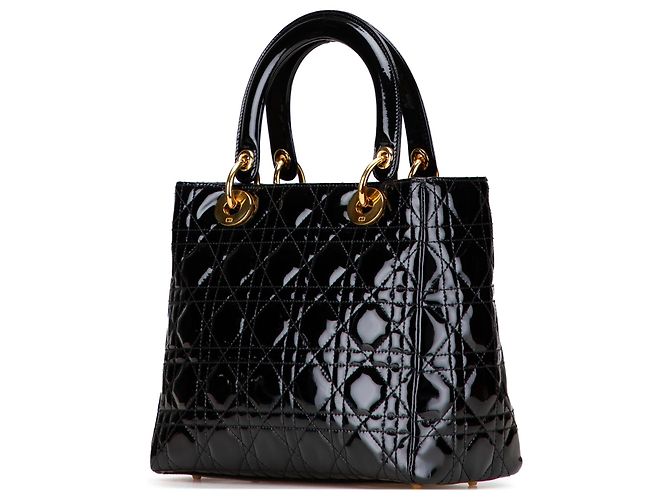 Dior Nero Medio Patente Cannage Lady Dior - vista 2