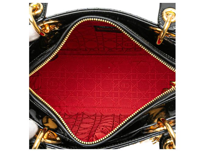 Dior Nero Medio Patente Cannage Lady Dior - vista 4