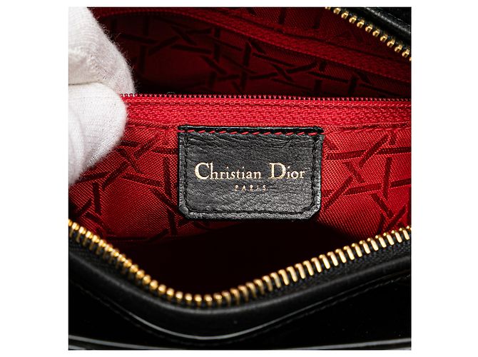 Dior Nero Medio Patente Cannage Lady Dior - vista 5