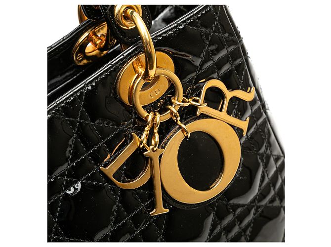 Dior Nero Medio Patente Cannage Lady Dior - vista 7