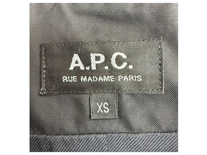 Apc Giacca con cappuccio zip A.P.C. con tasche in cotone nero - vista 7