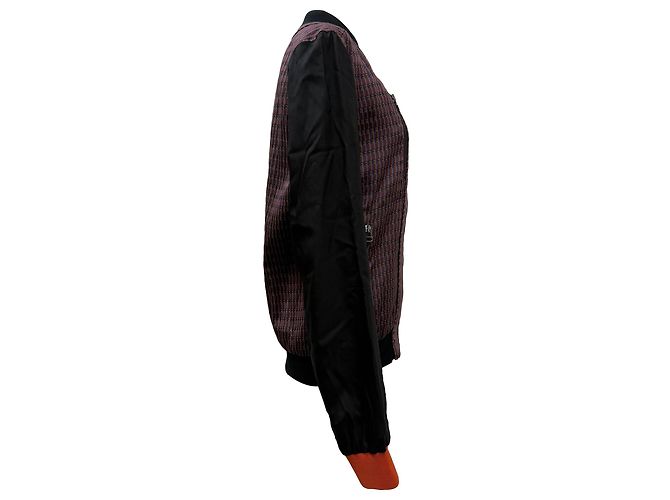 Lanvin Patterned Zipped Bomber Jacket in Multicolor Polyester  Multiple colors - view 2
