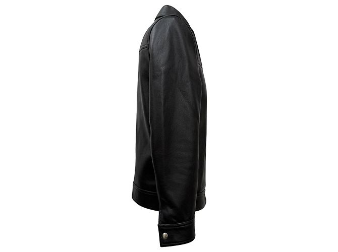 Autre Marque  Mr. P. Zipped Coach Jacket in Black Grained Leather - view 2