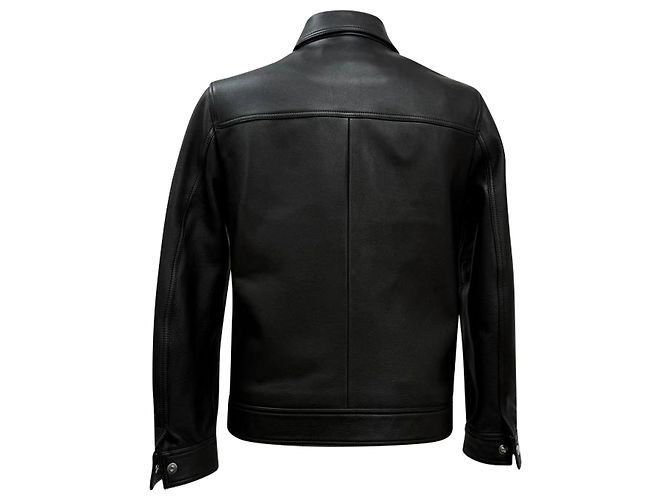 Autre Marque  Mr. P. Zipped Coach Jacket in Black Grained Leather - view 3