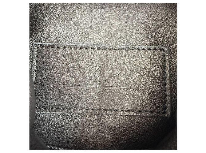Autre Marque  Mr. P. Zipped Coach Jacket in Black Grained Leather - view 5