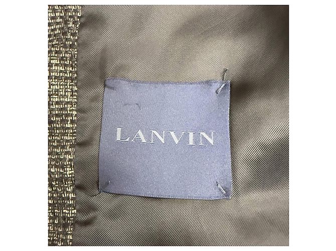 Blazer negro de lino con acento tejido de un solo botón de Lanvin - vista 4