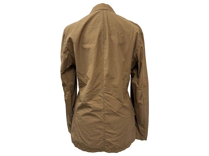 Blazer de algodón marrón de un solo botón con costura detallada Bottega Veneta Castaño Roja - vista 3