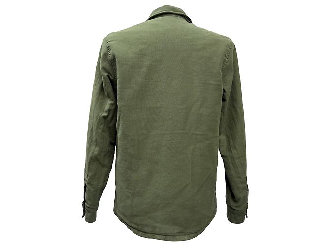 Apc A.P.C. Alex Button-Down-Jacke aus grünem Baumwollstoff - Ansicht 3