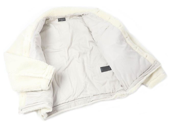 Balenciaga 23AW Polyester-Baumwolljacke Beige Roh - Ansicht 3
