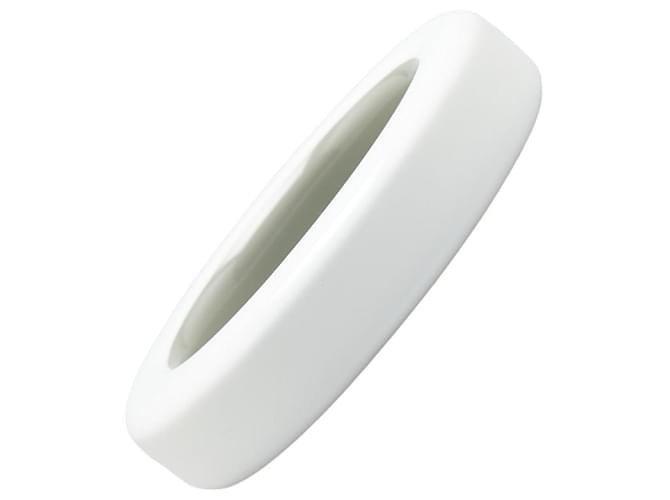Hermès Hermes Lacquer Wood Bangle White Plastic ref.2369719 - Joli Closet