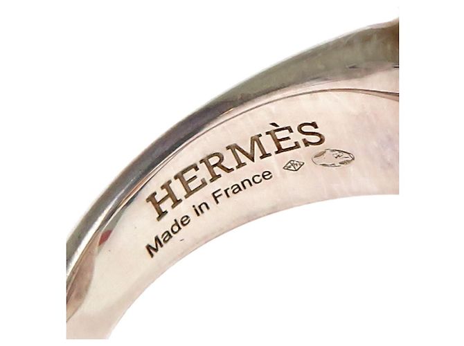 Ring Anel Feminino Exlibris Hermès Prata Dourado - vista 5