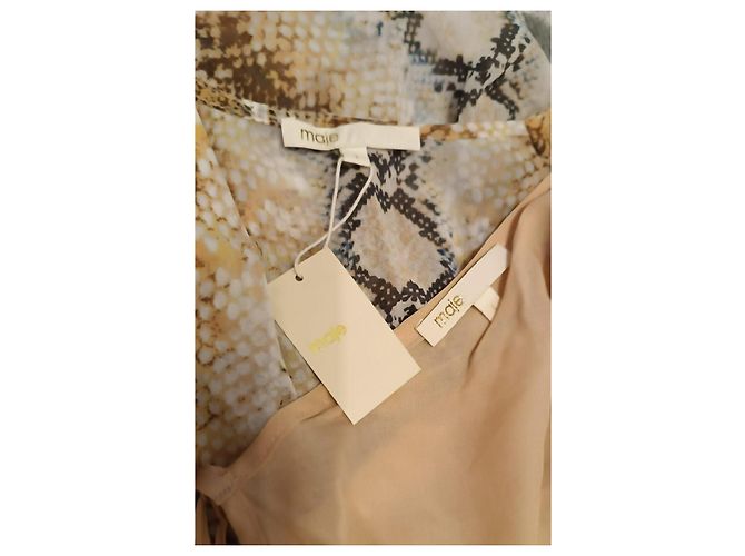 Maje Midi Maxi Kleid Schlangenmuster Beige Mehrfarben - Ansicht 11