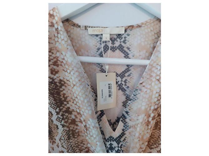 Maje Midi Maxi Kleid Schlangenmuster Beige Mehrfarben - Ansicht 2