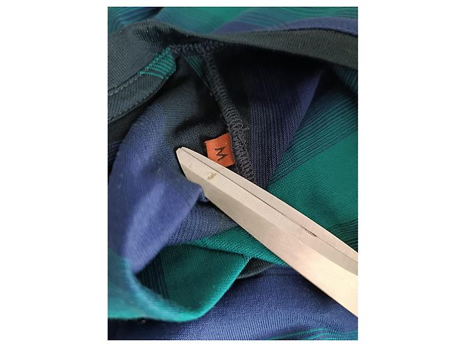 T-shirt Missoni a righe in cotone nero e blu navy - vista 4