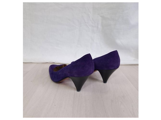 Walter Steiger scarpe viola con tacco vintage 1980s Viola scuro - vista 10