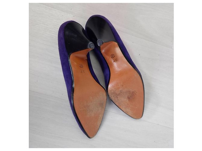 Walter Steiger scarpe viola con tacco vintage 1980s Viola scuro - vista 11