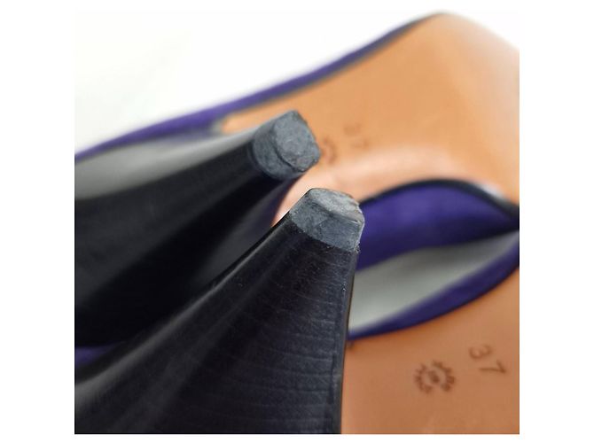 Walter Steiger scarpe viola con tacco vintage 1980s Viola scuro - vista 12