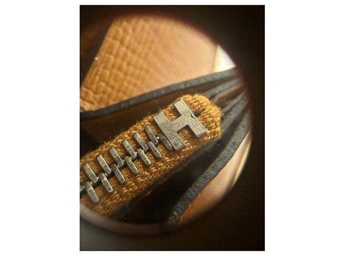 Hermès Geldbörse Leder Gold Golden - Ansicht 14