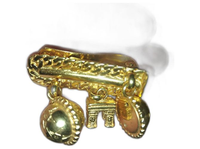 Spilla Céline Vibrage Arc de Triomphe Planet Charms Placcata Oro D'oro - vista 2