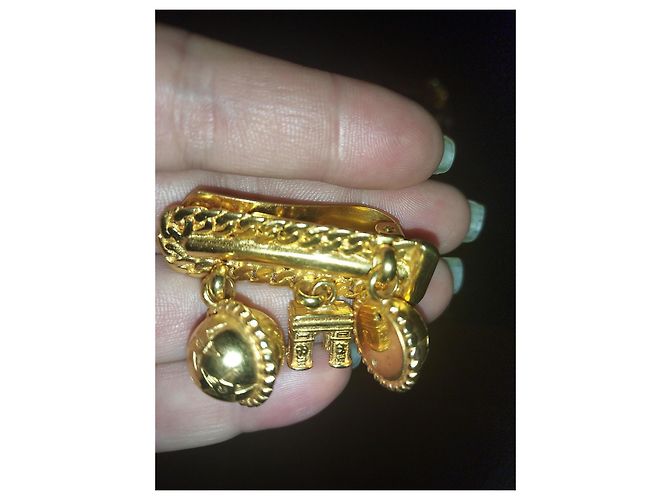Spilla Céline Vibrage Arc de Triomphe Planet Charms Placcata Oro D'oro - vista 3