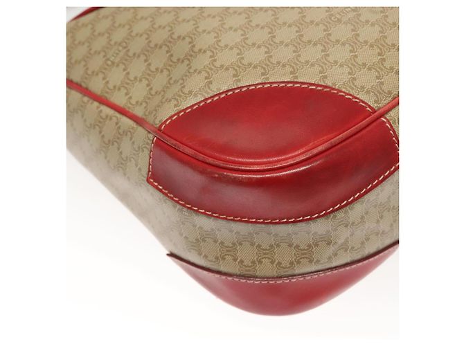 Céline Borsa a Spalla in Tela Macadam CELINE Beige Oro Auth 132148 D'oro - vista 16