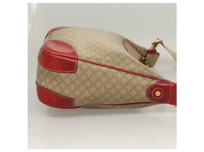 Céline Borsa a Spalla in Tela Macadam CELINE Beige Oro Auth 132148 D'oro - vista 3
