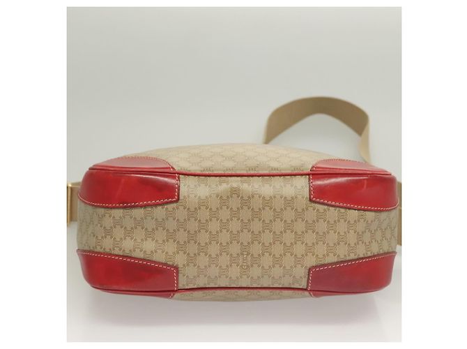 Céline Borsa a Spalla in Tela Macadam CELINE Beige Oro Auth 132148 D'oro - vista 5