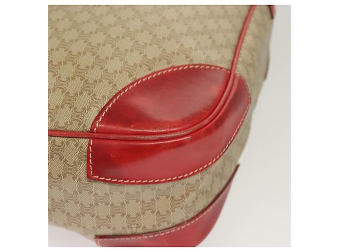 Céline Borsa a Spalla in Tela Macadam CELINE Beige Oro Auth 132148 D'oro - vista 8